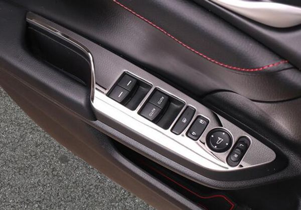 Haute qualité en acier inoxydable 4pcs interrupteur de porte de voiture lève-vitre bouton protection plaque de protection couvercle de décoration pour Honda Civic 2016-2018