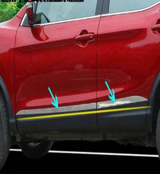 Barre de protection décorative de porte de voiture en acier inoxydable de haute qualité, 4 pièces, pour Nissan QASHQAI 201620185054330