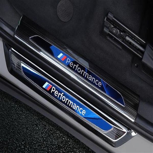 Acero inoxidable de alta calidad 8 alféizares de las puertas del coche decoración embellecedora protección placa de desgaste 2 placa de protección del maletero trasero para BMW X1 F48 2582
