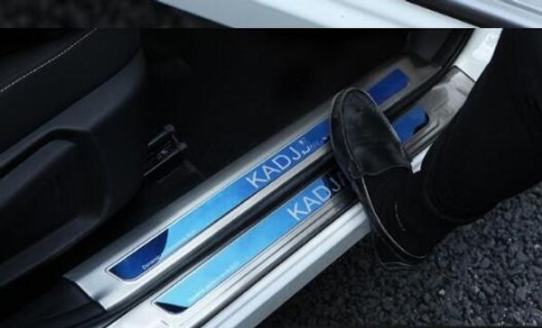 Acier inoxydable de haute qualité 8 pièces (4 pièces internes + 4 pièces externes) plaque de seuil de seuil de porte, barre de protection de seuil pour Renault Kadjar 2015