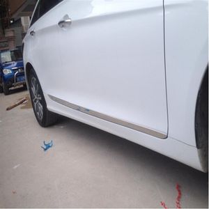 Hoge kwaliteit rvs auto zijdeur body decoratie bar strip scuff bescherming sticker voor Hyundai Sonata YF 2011- 2014295P