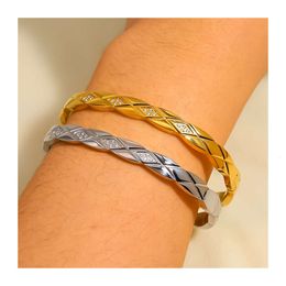 Roestvrij stalen staal CNC kubieke zirconia sieraden Cross Cuff armbanden voor meisjes geschenk niet -geteerde sieraden