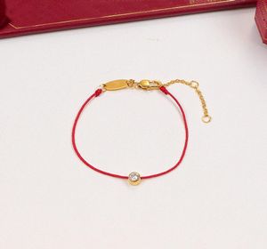 Hoogwaardige roestvrijstalen ontwerper Bangen kleurtouw enkele diamant rode draad redline armband ketting touwen mode -sieraden la8849420
