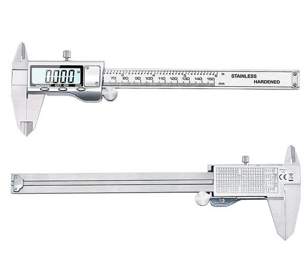 Calibrador vernier digital de acero inoxidable de alta calidad, micrómetro electrónico de pantalla ancha de 6 pulgadas y 150 mm, calibradores digimáticos precisos, herramientas de medición