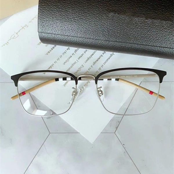 Star BE1332-D de haute qualité Eeybrow big-rim Men Glasses 56-17-145 demi-jante à carreaux contrastés pour lunettes de prescription fulls212v