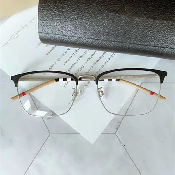 Star BE1332-D de haute qualité Eeybrow big-rim Men Glasses 56-17-145 demi-jante à carreaux contrastés pour lunettes de prescription fulls3093