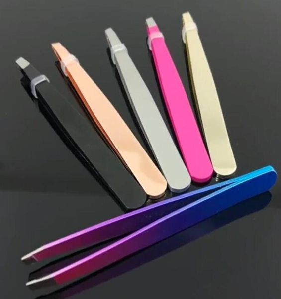 Tweezers de sourcils inclinés en acier de haute qualité Clip de maquillage de monture de mâle Accepter le logo personnalisé 2909325