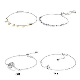 Pulsera de plata esterlina de alta calidad Pandora Charm Día de la madre Símbolo eterno Pulsera de nudo de flor Pulsera básica adecuada para amas de casa de moda para enviar novias