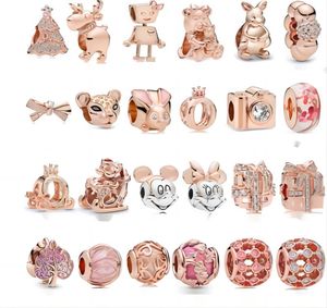 Haute qualité en argent sterling Pandora Charm Rose Gold Pumpkin Car Camera Gift Box Perles Convient aux femmes Bracelet Collier Bracelet Accessoires Fashion Charm