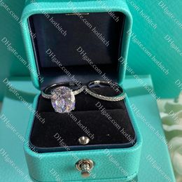Anillo de plata esterlina de alta calidad Anillo de boda de mujeres anillos de diamantes de compromiso de lujo para mujeres Joyas exquisitas Damas de San Valentín con caja