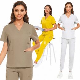 hoge kwaliteit stretch medische scrubs uniformen veelkleurige schoonheid werkkleding verpleging werkkleding Phcist werkset verpleegstersuniformen W3pz #