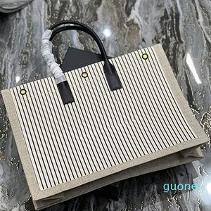 Hoogwaardige gestreepte marine -stijl series zakken grote capaciteit winkelen TOTE TOSS CANVAS Handtassen Handtassen Emmer Envelope Bag Katoen en 0036