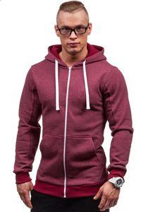 Hoge kwaliteit Sudaderas Custom Casual sport Plain Zip Up Blank hoodie Katoen running fleece gym rits Heren Hoodie 240117