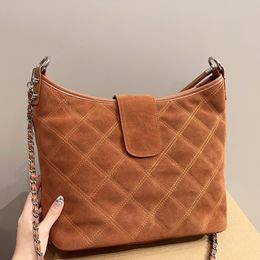 Sac à bandoulière en daim de haute qualité marque française mode luxe plus femmes sac à bandoulière sac à main célèbre double lettre en cuir véritable dames Hobo sac sous les bras