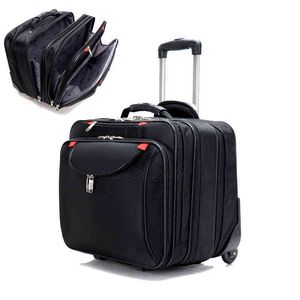 Valise de haute qualité pouces bagages d'embarquement sur roues Oxford chariot Portable affaires Valies ordinateur sac de voyage J220707