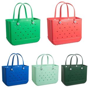 Sac de plage d'été de haute qualité grande femme concepteur pvc pvc eva tote shopping sacs de bassonnette sacs de panier cusom rangement lavable sacs de tourbières en silicone eco o416 #