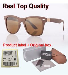 Lunettes de soleil de haute qualité Men des femmes créatrices de marque Metal Hinge Fashion Sun Gerres Miroir UV400 LENS DE VERRE AVEC LES CAS DE RETOUR ET LAB8785600