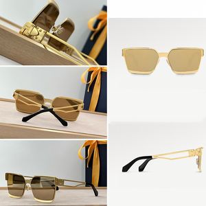 Hoge kwaliteit zonnebril heren vierkant goud dames luxe lichtgekleurde decoratieve spiegels mode letterdruk frame meerdere kleuren beschikbaar Z1991U