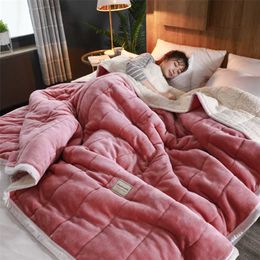 Hoge kwaliteit super warme deken luxe dikke dekens voor bedden fleece dekens gooit winter bed cover 211122