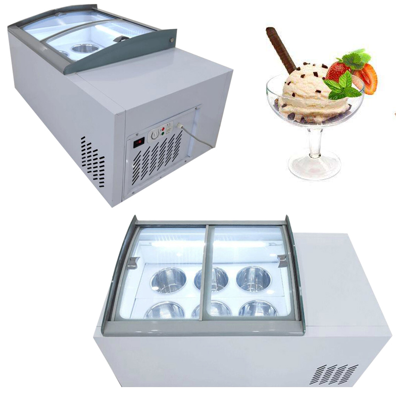 Vitrina de helado de supermercado de alta calidad, escaparate de congelador, refrigerador comercial, gabinete de inmersión de helado