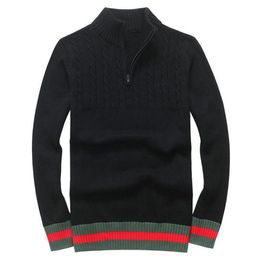 Maglione di alta qualità Maglione di lusso Cardigan Uomo Ricamo casual Mezza cerniera pullover Camicia Autunno Inverno Slim Fit Manica lunga Maglioni da uomo Maglia Pull Homme