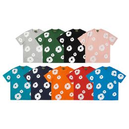 T-shirt de haute qualité Marque de mode Tears Kapok Casual Loose High High Street Short à manches courtes Set Summer Men and Women Alikes-XL