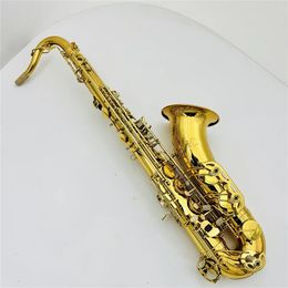 Alta qualidade T-W020 B saxofone tenor plano latão banhado a madeira profissional com estojo sax acessórios de bocal frete grátis