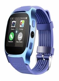Relojes inteligentes Bluetooth T8 de alta calidad con cámara Teléfono Mate Tarjeta SIM Podómetro Vida útil a prueba de agua para Android iOS SmartWatch Pack 8308511
