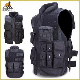 Gilet tactique de haute qualité Noir Mens Gilet de chasse militaire Battle Battle Airsoft Molle Gilet Combat Assault Plate Carrier 201214