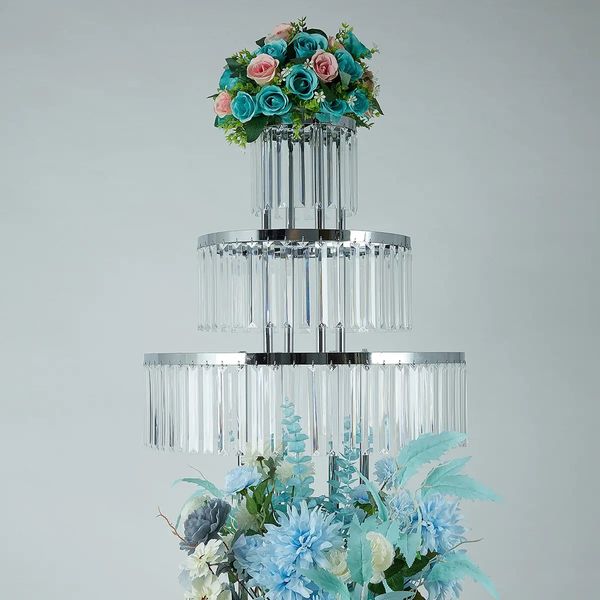 Support de fleurs en métal de haute qualité sur 3 étages, présentoir de table de mariage, centres de table pour la décoration de la maison