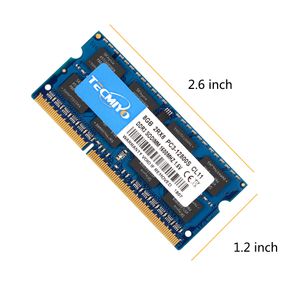 Memoria para computadora portátil de Tecmiyo de alta calidad RAM 16GB (2x 8GB) DDR3 1600MHz PC3-12800S 2RX8 SODIMM 1.5V Memoria nocda Memoria-Azul