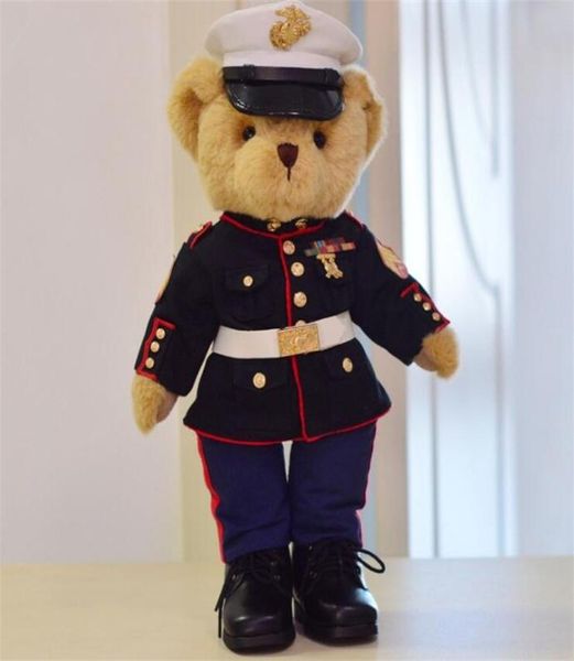 Ours en peluche de haute qualité, jouet en peluche doux pp en coton, uniforme de poupée, Collection cadeaux militaires, souvenir des anciens combattants, cadeau de noël 8388830