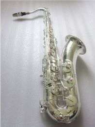 Saxophone Tenor professionnel de haute qualité, Saxophone Bb en laiton plaqué argent, Instrument de musique avec étui