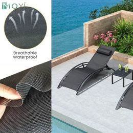 Tela de malla teslin de alta calidad silla de oficinas de bricolaje reclinable sillón de playa sillón de sillón PVC PVC Fabric de malla impermeable al aire libre Negro 240510