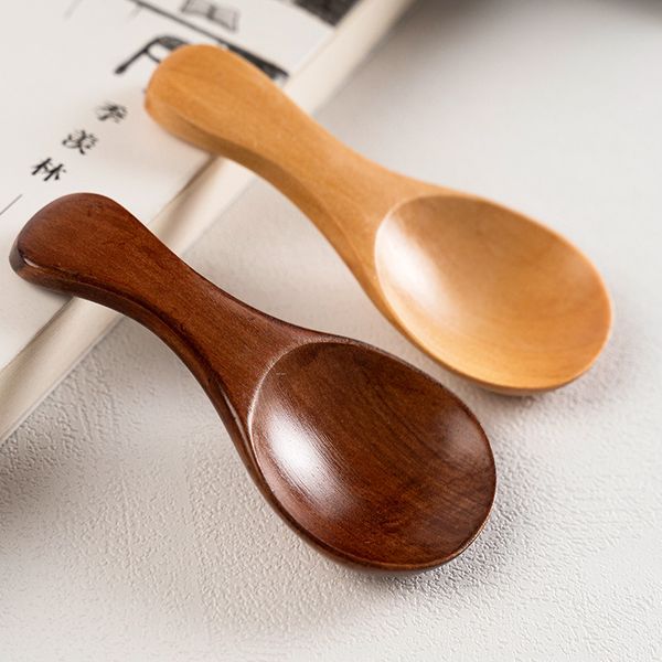 Cuillère à thé en bois créative bébé lait en poudre crème glacée café Condiment couverts 8*3.5 cm Nanmu Schima superba