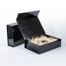 Caja rígida plegable de cartón grueso de alta calidad, envoltura de regalo, cierre magnético, embalaje para ropa, cosmética 2216