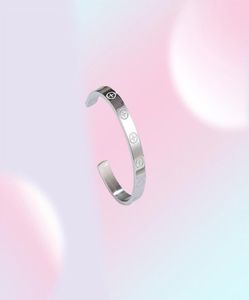 Bracelet ouvert trois tailles en acier inoxydable, haute qualité, marque d'amour, pour femmes et hommes, bijoux à vis, cadeau de Couple 6750926