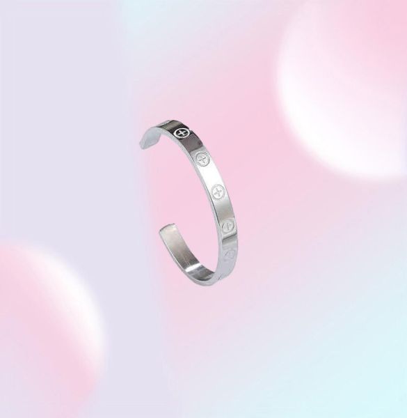 Bracelet ouvert en acier inoxydable, trois tailles, de haute qualité, marque d'amour, pour femmes et hommes, bijoux à vis, cadeau de Couple, 1230698