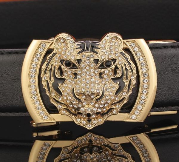Haute qualité tigre boucle designer ceintures hommes boucle automatique noir en cuir véritable ceinture homme décontracté classique homme Belt3504759