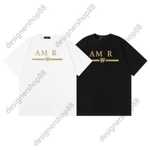 Haute qualité Tik Tok influenceur même marque de créateur pur coton populaire haute version blanc noir ample à manches courtes imprimé lettre vêtements hommes T-shirt hip-hop