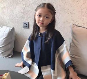 Girls pour tout-petits de haute qualité automne Winer Warm Poncho Kids Cashmere mignon avec une veste en coton Veste de vent de vent8457067