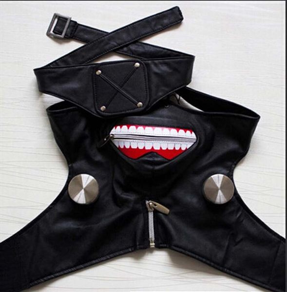 Máscara de tokyo ghoul de alta calidad máscaras de miedo máscaras de halloween Cosplay Kaneki Ken máscara de algodón desengrasante PU fiesta Prop Anime máscara de terror