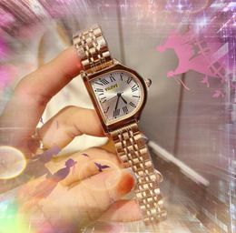 Hoge kwaliteit topmodel dameshorloge 30 mm kleine Romeinse tankwijzer skeletklok roestvrijstalen armband luxe geschenken quartz batterij superhelder horloge