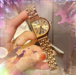 Montre femme de haute qualité modèle haut de gamme 30 mm petit cadran de réservoir romain horloge squelette bracelet en acier inoxydable cadeaux de luxe montre-bracelet à mouvement importé à quartz