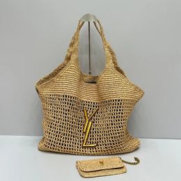 Bolsa de alta calidad Bag Bag Women Raffias de lujo Rafias con bordes de paja