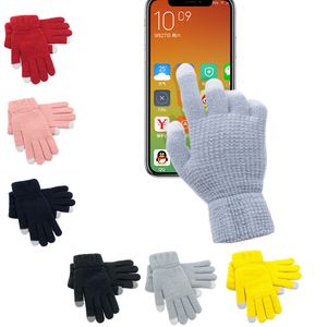 Guantes de pantalla táctil de alta calidad para hombres y mujeres, mitones cálidos de invierno para mujer, guantes cálidos transpirables cómodos elásticos de dedo completo para invierno