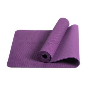 Esteras de yoga Tpe de alta calidad Gimnasio ejercicio físico Almohadillas deportivas Antideslizante 6 mm Logotipo personalizado Respetuoso con el medio ambiente Doble capa interior casa pilates entrenamiento descanso para dormir Estera