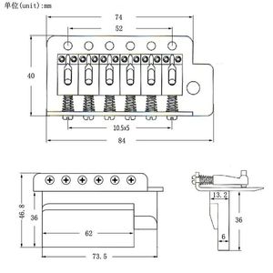 Piste de selle Tremolo Bridge de haute qualité pour la guitare électrique Strat Sq St avec accessoires standard