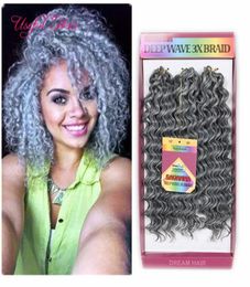 Hoge kwaliteit haarlok strand krul hair extensions gehaakte hair extensions synthetisch vlechthaar jerry curldeep wave marley brai5959669