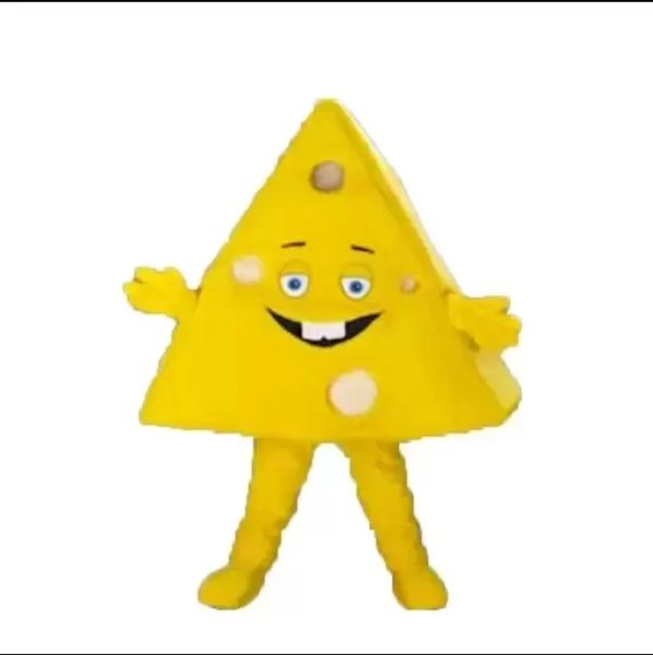 Haute qualité Triangle Fromage Mascotte Costumes De Noël Fantaisie Robe De Fête Personnage De Dessin Animé Costume Costume Adultes Taille Carnaval De Pâques Publicité Thème Vêtements